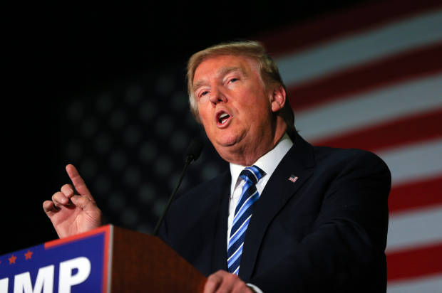 Republican presidential candidate Donald Trump speaks during a campaign stop in Council Bluffs, Iowa, Tuesday, Dec. 29, 2015. (AP Photo/Nati Harnik)