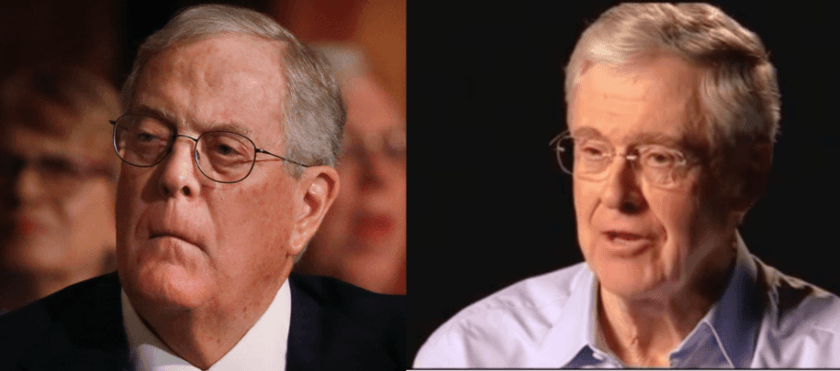 It's Charles and David Koch versus the rest of us.  Credit: Reuters
